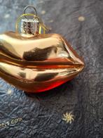Vondels kerstornament gouden lippen, Diversen, Kerst, Ophalen of Verzenden, Zo goed als nieuw