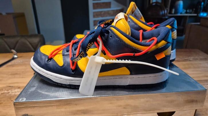Nike Off-white Dunk Low, Kleding | Heren, Schoenen, Zo goed als nieuw, Sneakers of Gympen, Blauw, Ophalen of Verzenden