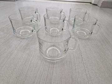 7 Theekopjes van glas Duralex beschikbaar voor biedingen