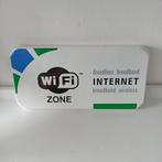 Metalen bord WiFi Zone 15x30 cm, Verzenden, Gebruikt, Reclamebord