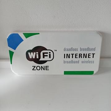 Metalen bord WiFi Zone 15x30 cm beschikbaar voor biedingen