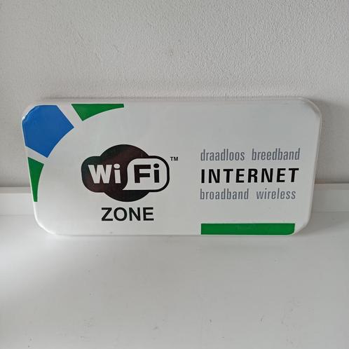 Metalen bord WiFi Zone 15x30 cm, Verzamelen, Merken en Reclamevoorwerpen, Gebruikt, Reclamebord, Verzenden