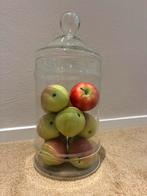 Grote glazen stolp met kunstappels, Huis en Inrichting, Woonaccessoires | Stolpen, Ophalen, Zo goed als nieuw