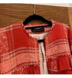 Zara Rood Geruit Freyed Zoom Gingham Blazer Jas Jack vest M, Maat 38/40 (M), Ophalen of Verzenden, Zo goed als nieuw, H
