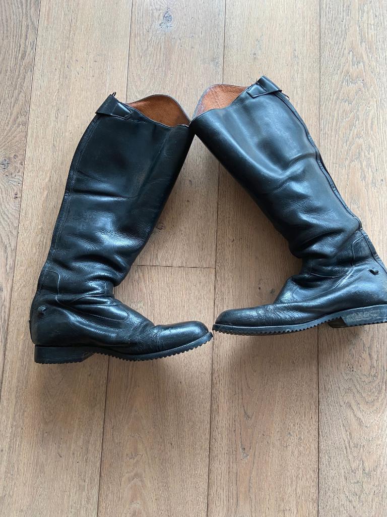 Zwarte leren rijlaarzen, Dieren en Toebehoren, Paardrijkleding, Gebruikt, Ophalen of Verzenden, Schoeisel, Heren