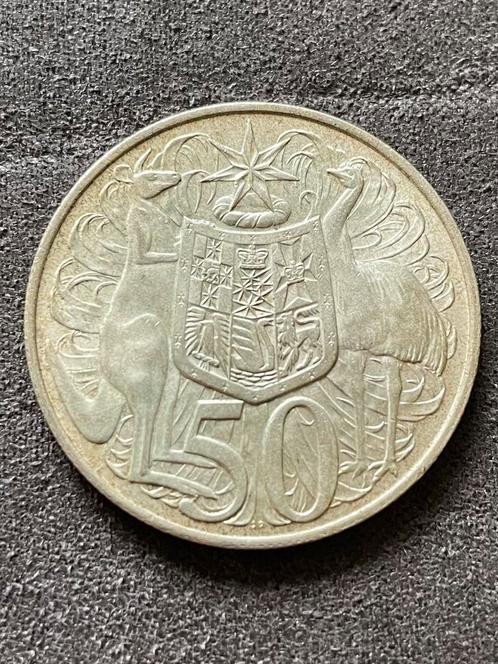 Australische ronde munt van 50 cent uit 1966 80% zilver, Postzegels en Munten, Munten | Europa | Niet-Euromunten, Overige landen