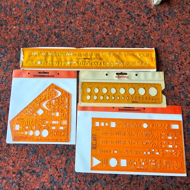 Electro Teken Linialen Set - Nieuw!, Antiek en Kunst, Antiek | Kantoor en Zakelijk, Ophalen of Verzenden