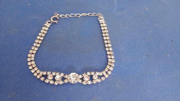 Vintage Zilvertone Swarovsky Schakelarmband beschikbaar voor biedingen
