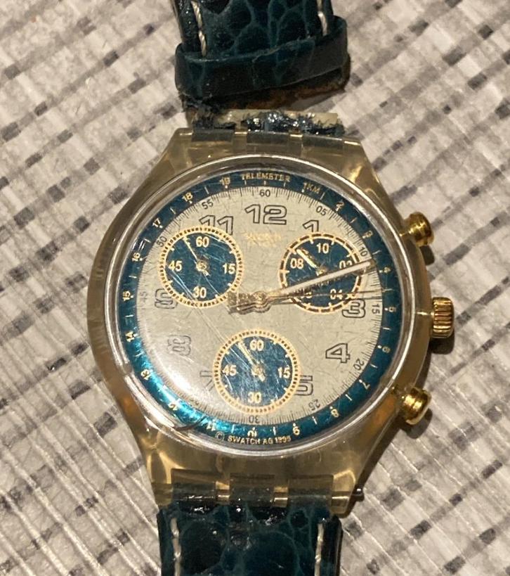 vintage Swatch Chrono SCK 109 Businessklasse, Sieraden, Tassen en Uiterlijk, Antieke sieraden, Overige typen, Overige materialen