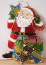 Raamhanger transparant kerstman met cadeaus en beer, Ophalen of Verzenden, Nieuw