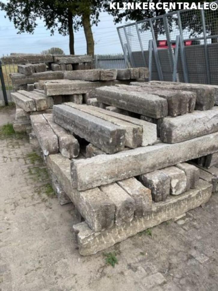 370m1 grijs antraciet granietbanden natuursteen banden, Tuin en Terras, Tegels en Klinkers, Gebruikt, Overige typen, Natuursteen