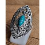 Echt zilveren ring met Turkoois Maat 18 EBV, 18 tot 19, Nieuw, Ophalen of Verzenden, Met edelsteen