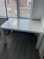 Eettafel wit hoogglans, Ophalen, 100 tot 150 cm, 50 tot 100 cm, Zo goed als nieuw