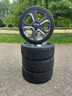 Ford Fiesta ST MK7 Semi-slick Nankang AR-1 2021 + TPMS, Auto-onderdelen, Banden en Velgen, Ophalen, Gebruikt, Ford, 17 inch