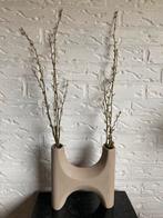 Stijlvolle beige design vaas, perfect voor zijden bloemen, Ophalen, Overige kleuren, Aardewerk of Porselein, Zo goed als nieuw