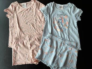 Maat 110/116 H&M pyama setjes t-shirt met korte broek beschikbaar voor biedingen