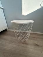 1x Witte bijzet tafel, Ophalen, Minder dan 45 cm, Minder dan 55 cm, Metaal of Aluminium