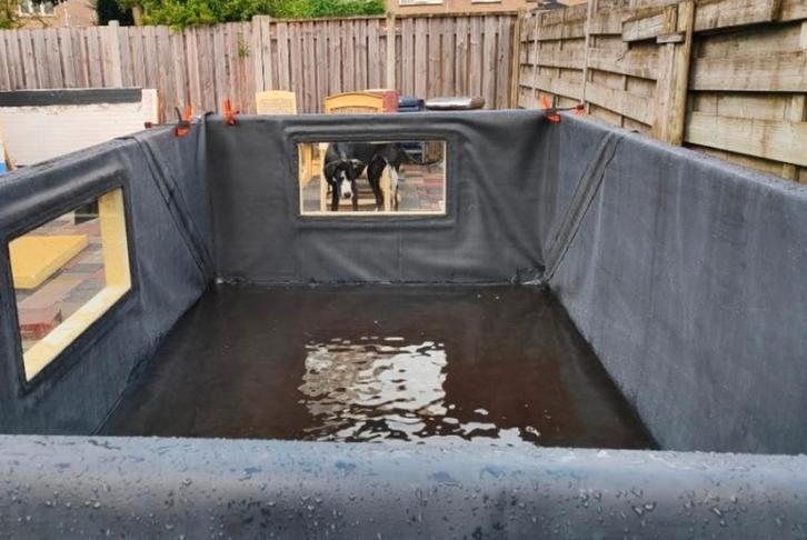 Complete vijver 4x2x1.30 met 2 ramen, Tuin en Terras, Vijvers, Ophalen