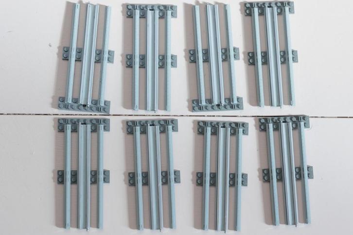 LEGO 7850  /7854 # Train: 12V: SetS 8 Rechte- en middenrail., Kinderen en Baby's, Speelgoed | Duplo en Lego, Gebruikt, Lego, Complete set