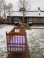 EIKEN VINTAGE  LEDIKANT MET KLEPZIJKANT., Ophalen, Gebruikt, Ledikant