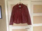 Bordeaux rood leren dames jasje maat 46, Ophalen of Verzenden, Gedragen, Rood