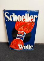 Groot emaillebord SCHOELLER WOLLE, Ophalen, Gebruikt, Reclamebord