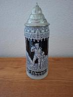 Antieke stenen bierpul met deksel - Willem Tell, Antiek en Kunst, Antiek | Keramiek en Aardewerk, Ophalen