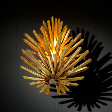 Maison Jansen palm wall lamp attr Christian Techoueyres 70s beschikbaar voor biedingen