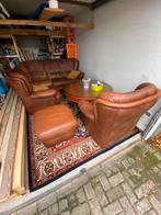 Bankstel set compleet, Huis en Inrichting, Ophalen, Zo goed als nieuw, Vierpersoons of meer, Leer