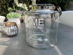 Glazen Kandelaar Home Sweet Home, Huis en Inrichting, Woonaccessoires | Kandelaars en Kaarsen, Overige materialen, Wit, Ophalen of Verzenden