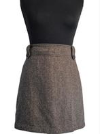 Vintage tweed wollen minirok, Maat 38/40 (M), H&M, Bruin, Ophalen of Verzenden
