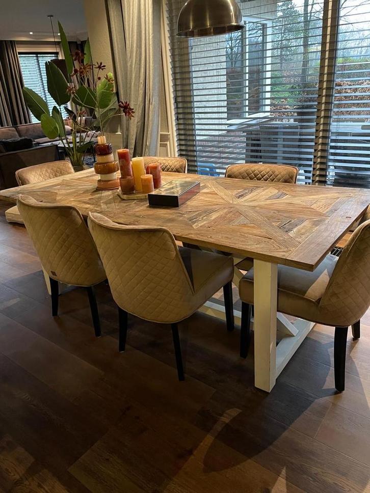 Riviera Maison Chateau Chassigny Eettafel 220x100 cm, Huis en Inrichting, Tafels | Eettafels, Zo goed als nieuw, 200 cm of meer