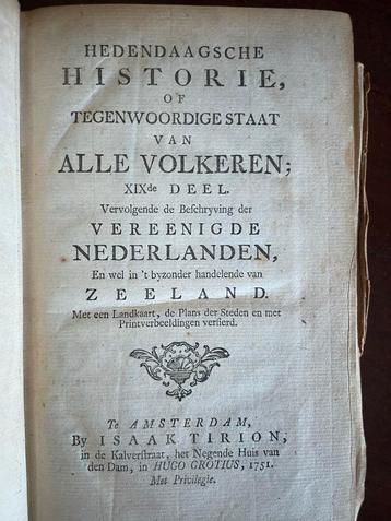 Zeeland - Hedendaagsche Historie, Tirion, 1751/1753 beschikbaar voor biedingen