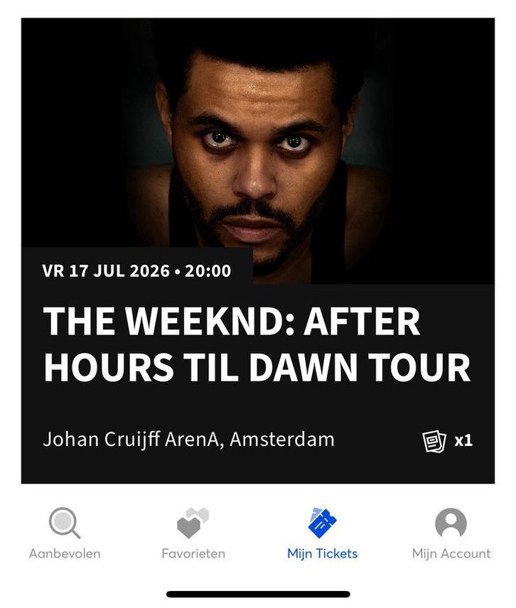 THE WEEKND: After hours til dawn tour, zitplaats, Tickets en Kaartjes, Concerten | R&B en Hiphop, Eén persoon, Juli
