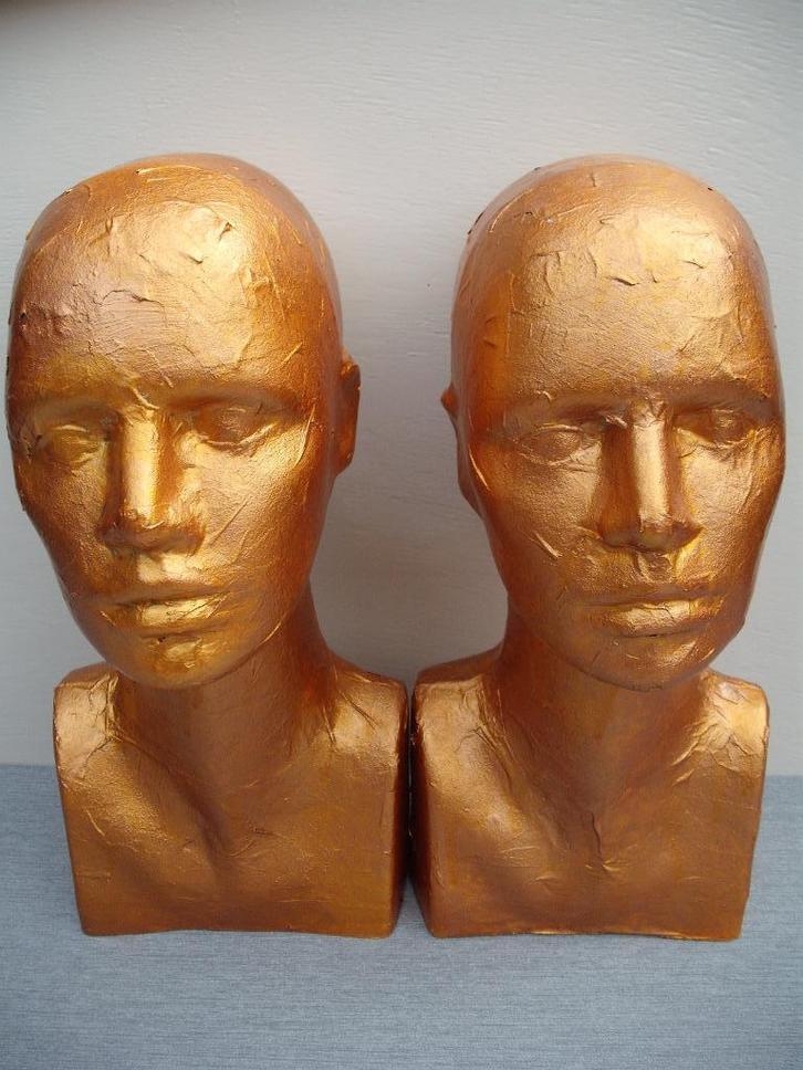 * Set Hoofden / Paspop / Buste / Display - Antieke Hoeden *, Antiek en Kunst, Curiosa en Brocante, Verzenden