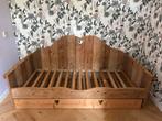 Houten Meiden Bedbank 200x90, Huis en Inrichting, Slaapkamer | Bedden, Ophalen, Gebruikt, Eenpersoons, Bruin