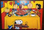 Vintage Snoopy Puzzel Thanksgiving 1983 - 104 stukjes, Ophalen of Verzenden, Meer dan 50 stukjes, Gebruikt, 6 jaar of ouder