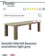 Bassano eettafel light grey 250x105 acaciahout, Tuin en Terras, Tuintafels, Verzenden, Zo goed als nieuw, Rechthoekig, Hout