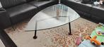 Te koop design glazen salontafel, Ophalen, 100 tot 150 cm, 50 tot 100 cm, Zo goed als nieuw