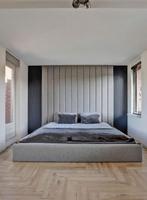 Japandi stijl bedframe 180x200cm grijs bed., Japandi, Ophalen of Verzenden, Zo goed als nieuw, Overige maten