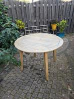 Tuintafel rond 110cm, Tuin en Terras, Tuintafels, Ophalen, Zo goed als nieuw, Rond, Hout
