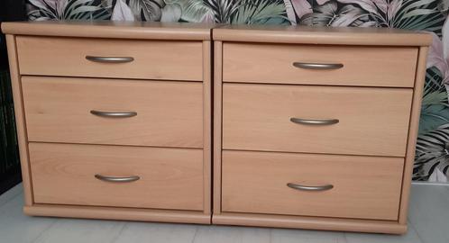 Set van 2 nachtkastjes, Huis en Inrichting, Slaapkamer | Nachtkastjes, Gebruikt, Minder dan 55 cm, Minder dan 45 cm, Hout, Ophalen