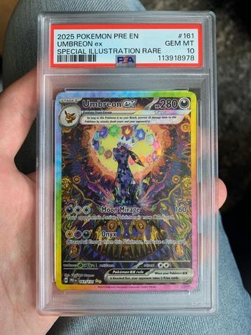 Pokémon Prismatic Evolutions Umbreon EX #161 SIR PSA 10 beschikbaar voor biedingen
