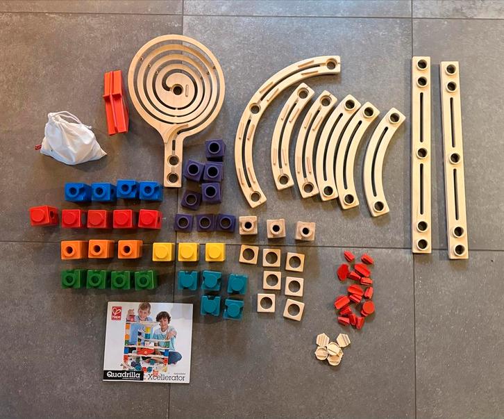 Quadrilla Xcellerator knikkerbaan - Zo goed als nieuw!, Kinderen en Baby's, Speelgoed | Bouwstenen, Zo goed als nieuw, Overige merken
