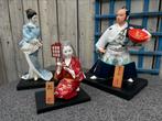 3 handgeschilderde Japanse poppen, Ophalen