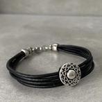 Zwarte leren armband dames, Verzenden, Nieuw, Zwart, Leer