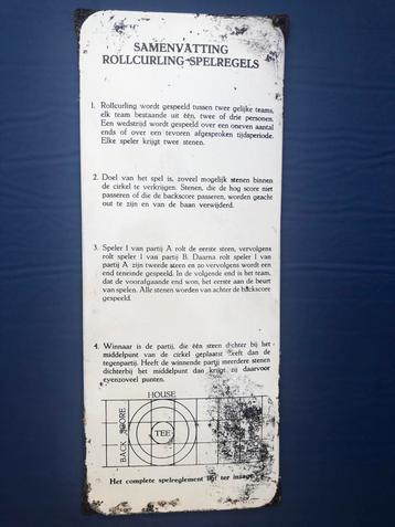 Antieke Emaille bord Rollcurling en Duitse borden beschikbaar voor biedingen