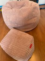 Lounge Pug Zitzak + Voetenbankje Roze Corduroy, Huis en Inrichting, Zitzakken, Ophalen of Verzenden, Zo goed als nieuw, Roze, Zitzak