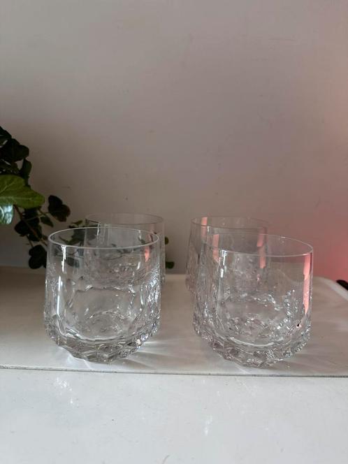 Set van 4 kristallen Whiskey glazen, Antiek en Kunst, Antiek | Glas en Kristal, Ophalen of Verzenden