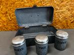 Vintage Grijs Emaille Keuken Set - Jaren 30, Ophalen of Verzenden